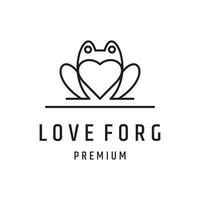 création de logo love forg avec dessin au trait sur fond blanc vecteur