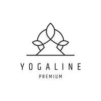 icône de style linéaire logo yoga sur fond blanc vecteur