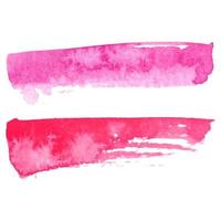 bannières en papier vecteur rose étiquettes étiquettes avec coup de pinceau peint à la main fond de taches d'aquarelle.