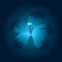 illustration vectorielle de fleur sombre brillant bleu brillant vecteur