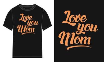 je t'aime maman t-shirt poitrine impression typographie vecteur conception.