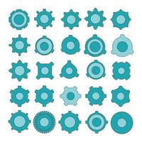 illustration vectorielle de jeu d'icônes d'engrenage bleu vecteur
