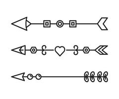 flèches avec illustration de ligne de décoration tribale vecteur