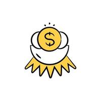 illustration d'icône de nid de dollar vecteur