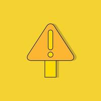 icône de signalisation d'avertissement sur fond jaune vecteur