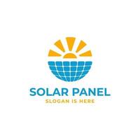 panneau solaire circulaire avec création de logo soleil vecteur