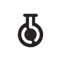 icône de vecteur de tube à essai. flacon de laboratoire de chimie, symbole scientifique.