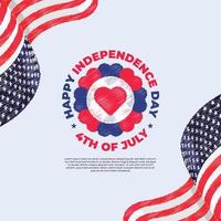 joyeux jour de l'indépendance des états-unis, 4 juillet. le jour commémoratif des statistiques unies d'amérique vecteur
