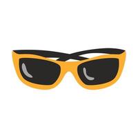 lunettes de soleil à monture jaune. accessoire personnel d'été. lunettes de soleil pliées. équipement pour la randonnée, le tourisme, les voyages. illustration vectorielle plane isolée sur fond blanc. vecteur