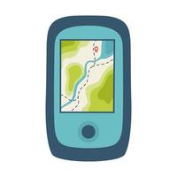 navigateur touristique avec une carte. un outil de navigation, d'orientation sur le terrain. équipement pour le tourisme, les voyages, la randonnée, le sport. illustration vectorielle plane isolée sur fond blanc. vecteur