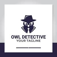 création de logo vecteur de détective chouette