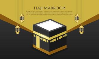 bannière islamique hajj pour eid adha mubarak et pèlerinage vecteur