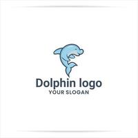 création de logo de dauphin, mignon, bébé, dessin animé vecteur