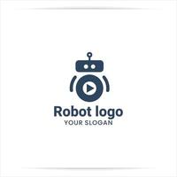 robot de création de logo avec bouton de lecture vecteur