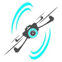 logo de drone volant vecteur