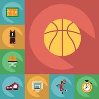 illustration, de, basket-ball, ensemble vecteur