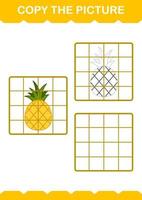 copier l'image avec l'ananas. feuille de travail pour les enfants vecteur