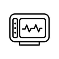 illustration d'icône d'ordinateur de diagnostic, moniteur de santé. conception de vecteur d'icône de style de ligne.
