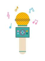 adorable jouet musical pour enfants. microphone de dessin animé coloré pour karaoké. illustration vectorielle isolée sur fond blanc vecteur