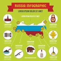 concept d'infographie de la russie, style plat vecteur