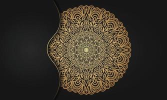 fond de mandala de luxe avec un design ornemental de couleur dorée vecteur