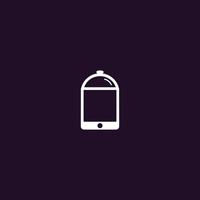 icône de smartphone design abstrait logo et hotte alimentaire sens nourriture en ligne vecteur
