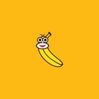 logo abstrait de banane en forme de singe vecteur