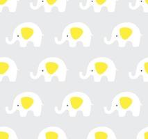 motif d'éléphants gris et jaunes. arrière-plan transparent vecteur mignon.