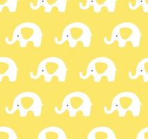 motif d'éléphants mignons jaunes. arrière-plan transparent de vecteur. jaune et blanc. vecteur