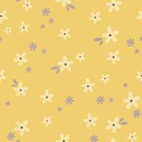 motif vectoriel floral vintage en jaune. fond transparent de petites fleurs.