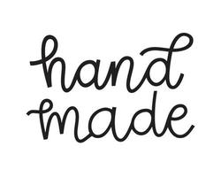 Fait main. phrase de lettrage dessiné à la main. logo élégant, emblème pour l'emballage du produit, boutique, site web, blog. vecteur