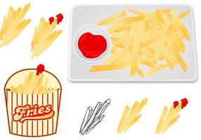 Fries With Sauce Vectors