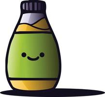 vecteur d'illustration de personnage de bouteille de boisson de dessin animé mignon et branché