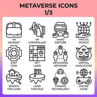 jeu d'icônes de métaverse vecteur