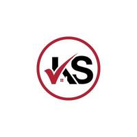 logo lettre ks maison avec cercle vecteur vérifié