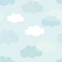motif vectoriel de nuages. arrière-plan transparent de jolis nuages colorés. conception d'impression scandinave dessinée à la main.