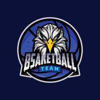 logo de l'équipe de basket-ball tête d'aigle vecteur