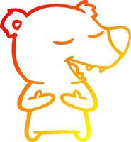 ours de dessin animé de dessin de ligne de gradient chaud vecteur