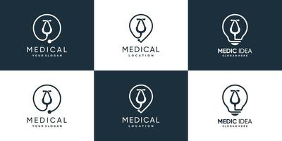 collection de logos médicaux avec vecteur premium de concept d'élément créatif