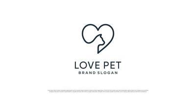 logo pour animaux de compagnie avec élément créatif avec objet chien et chat vecteur premium partie 1