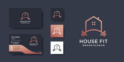 logo de la maison avec vecteur premium de concept d'élément de remise en forme