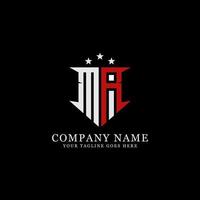 vecteur de conception de logo de nom initial mr, nom de lettre de l'inspiration du logo monogramme m et r