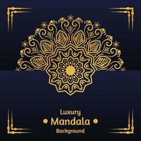 conception de fond de conception de mandala de couleur dorée islamique de luxe ornement islamique vecteur