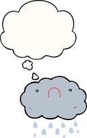 nuage de dessin animé mignon et bulle de pensée vecteur