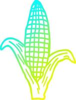 ligne de gradient froid dessin dessin animé maïs sain vecteur
