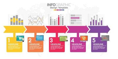 concept d'entreprise infographique avec 5 options ou étapes. vecteur