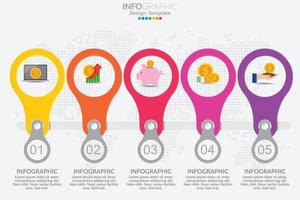 concept d'entreprise infographique avec 5 options ou étapes. illustration vectorielle vecteur