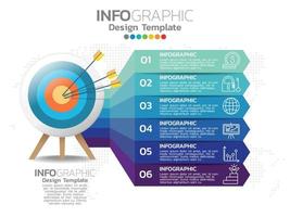 conception de modèle infographique avec 6 options de couleur. vecteur