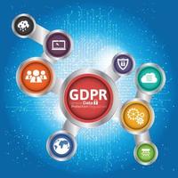 concept de fond gdpr règlement général sur la protection des données. vecteur