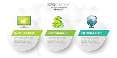 concept d'entreprise infographique avec 3 options ou étapes. vecteur